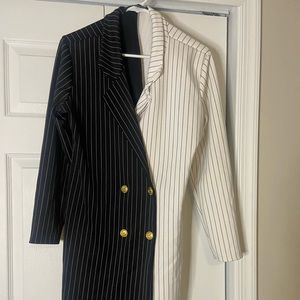 Boohoo black and white blazer dress